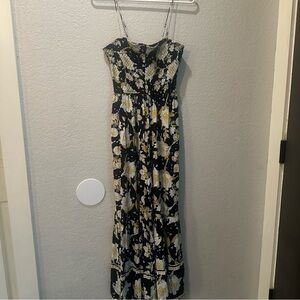Free People Womens Black‎ Yellow Floral Maxi Dress Size S